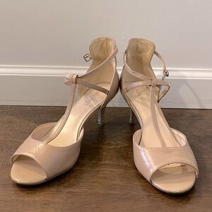 2.5” nude heels with ankle strap